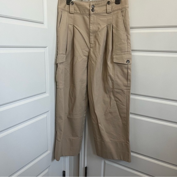 Lauren Ralph Lauren Wide Leg Cropped Cargo Pant in Tan Size 8 - Picture 3 of 6